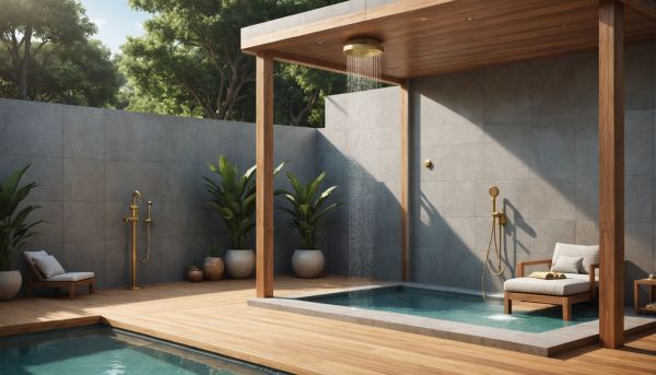 Créer une douche extérieure près de la piscine
